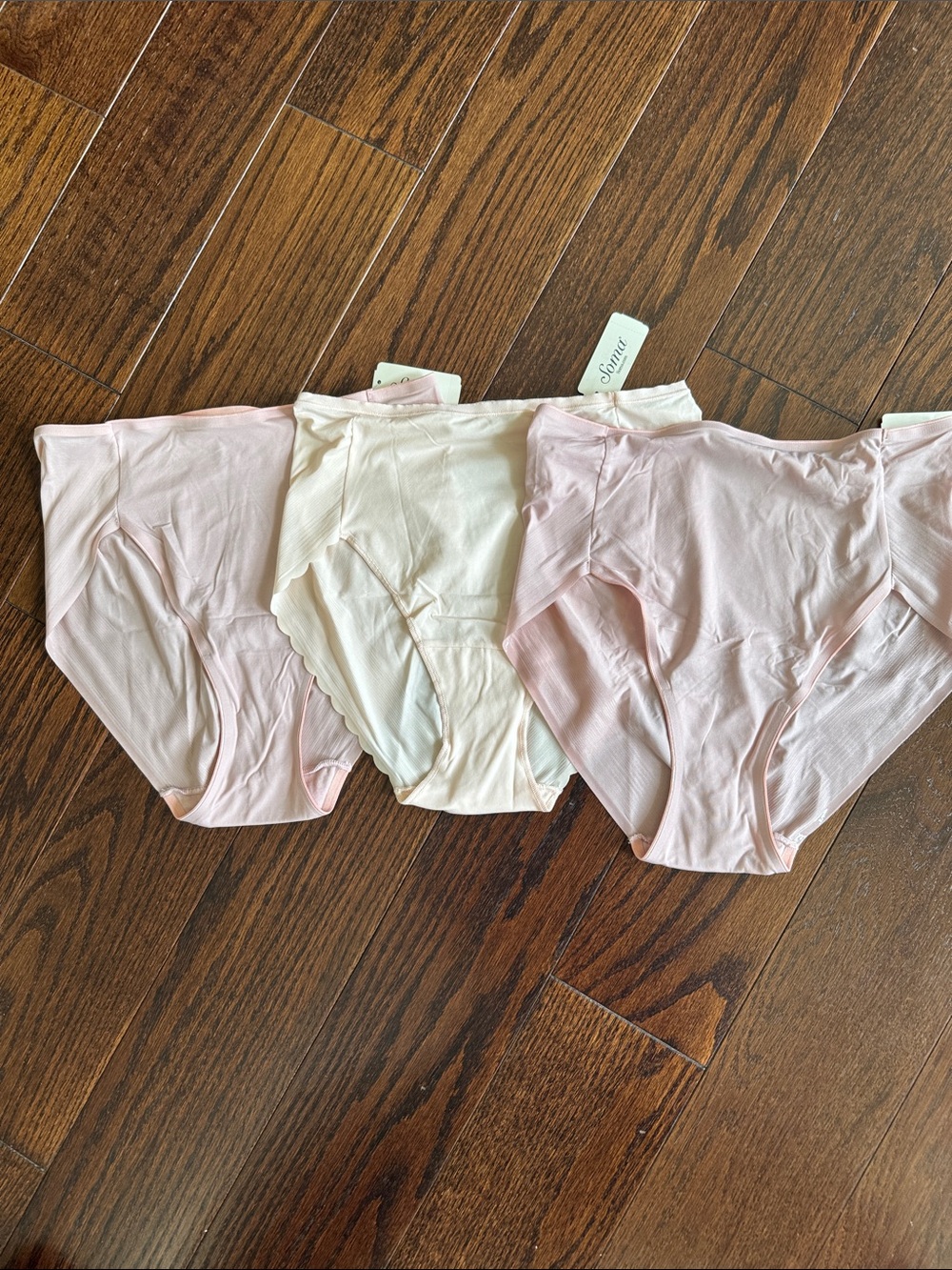 Soma Women's Soft Ribbed Briefs - Light Pink & Cream (3-Pack)